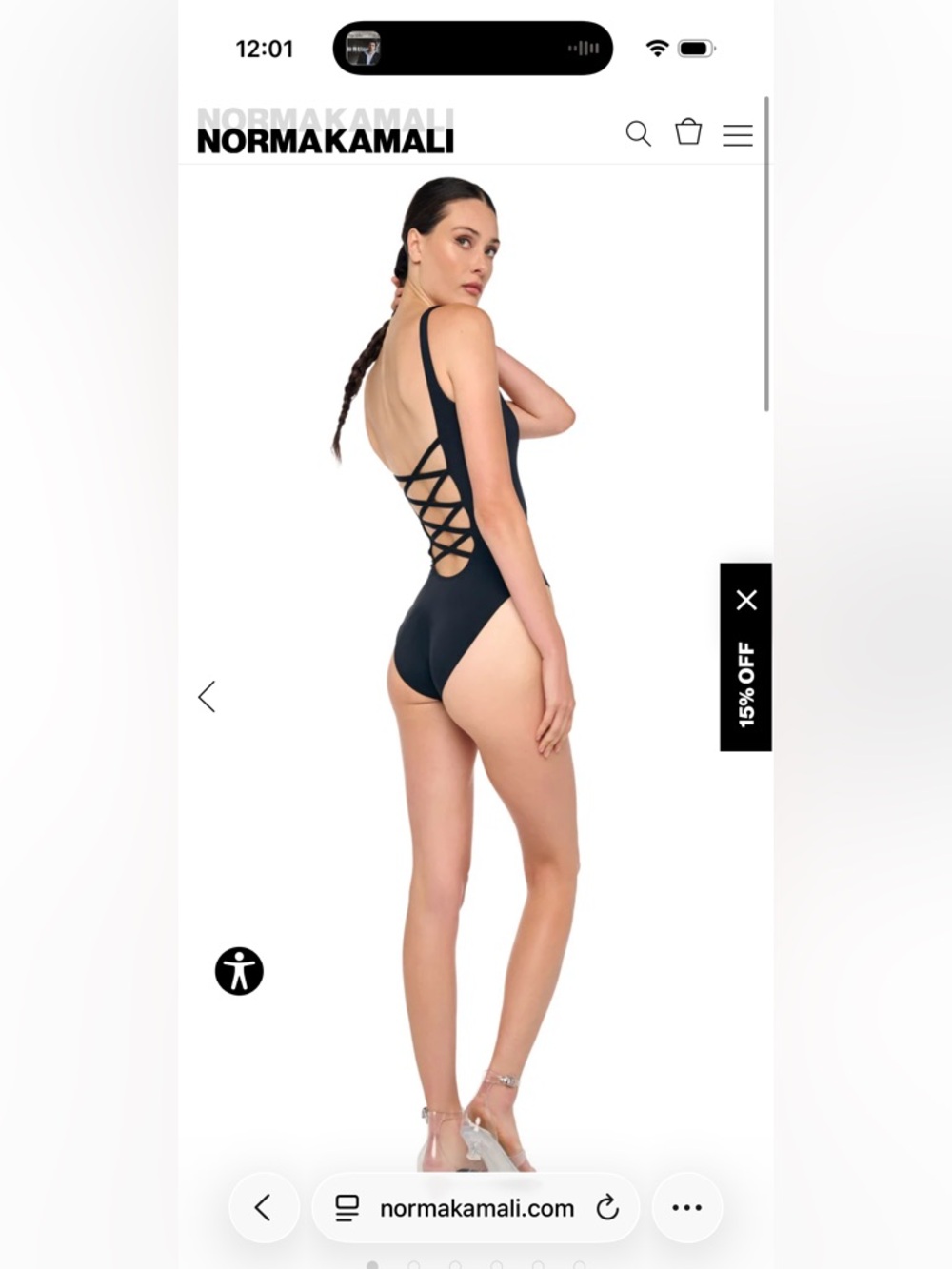 Norma Kamali Black One-Piece Swimsuit